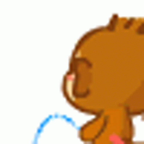 Cartoon Bear Holding Hose in Mouth