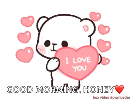 Cartoon Bear Holding I Love You Heart