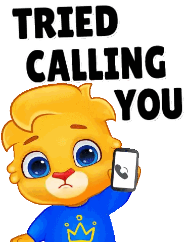 Cartoon Bear Holding Phone Tried Calling You