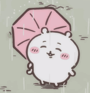 Cartoon Bear Holding Pink Umbrella GIF