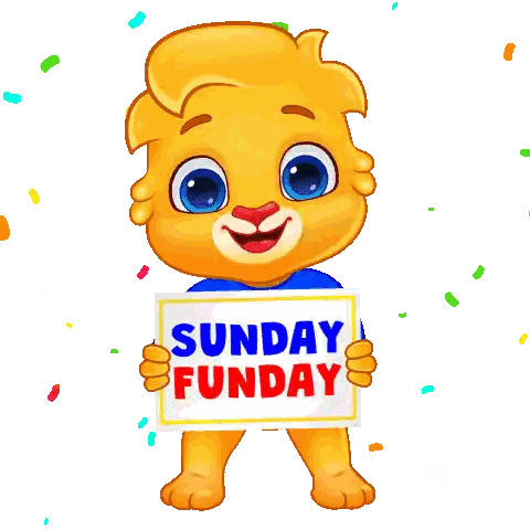 Cartoon Bear Holding Sunday Funday Sign