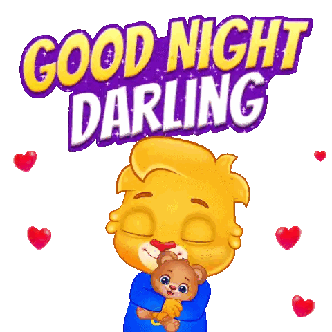 Cartoon Bear Hugging Teddy Good Night