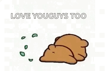 Cartoon Bear Laying Down With Green Cloud