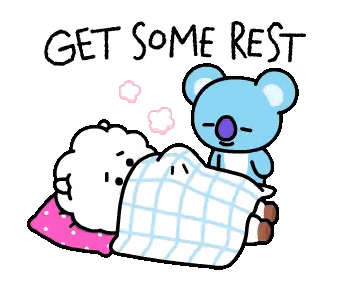 Cartoon Bear Lying on Bed Get Some Rest