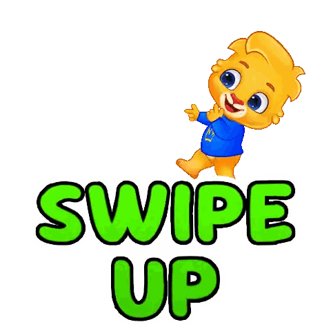 Cartoon Bear Next to Swipe Up