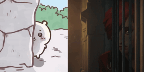 Cartoon Bear Peeking Out GIF