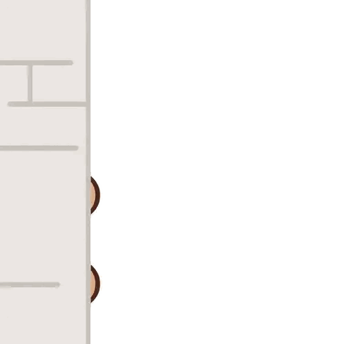 Cartoon Bear Peeking Over Wall