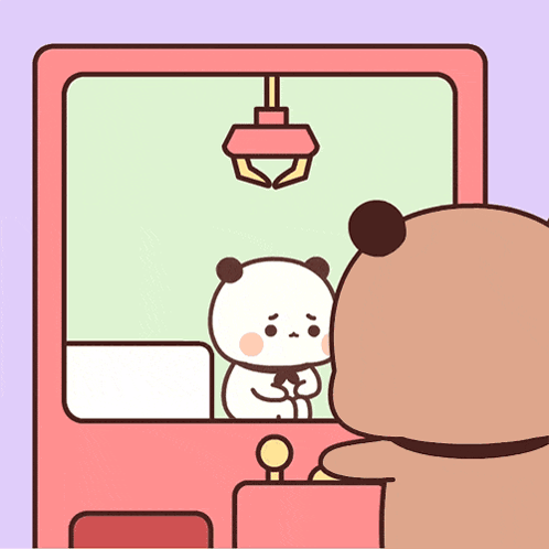 Cartoon Bear Playing Game With Panda GIF