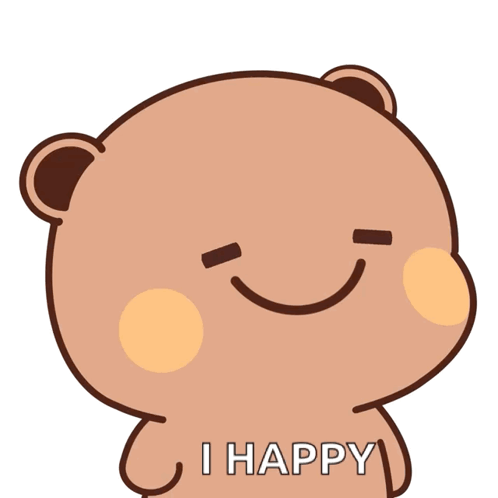 Cartoon Bear Saying I Happy