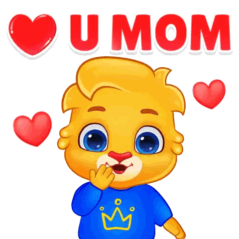 Cartoon Bear Saying I Love You Mom