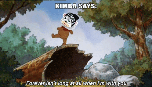 Cartoon Bear Saying Kimba Says Forever Isn't Long At All When I'm With You GIF