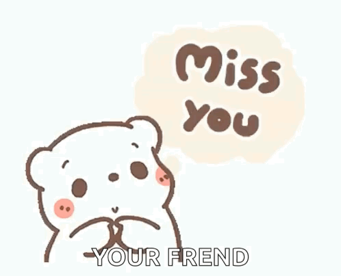 Cartoon Bear Saying Miss You GIF