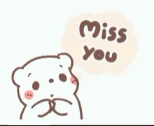 Cartoon Bear Saying Miss You