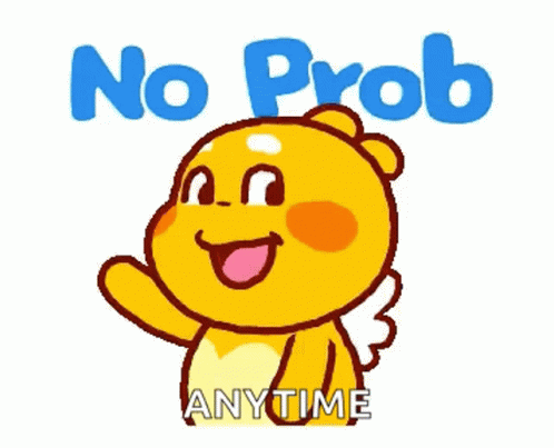 Cartoon Bear Saying No Prob GIF