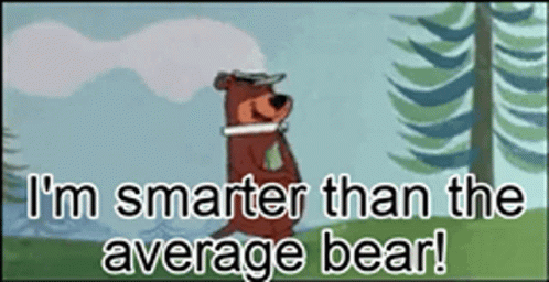 Cartoon Bear Saying Smarter Than Average