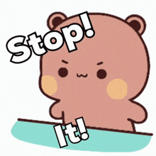 Cartoon Bear Saying Stop It