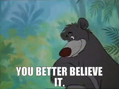 Cartoon Bear Saying You Better Believe It
