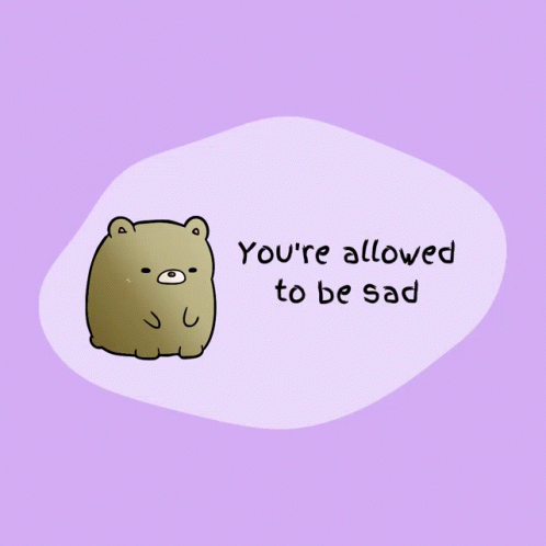 Cartoon Bear Saying You're Allowed to Be Sad