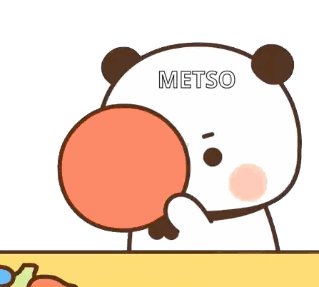 Cartoon Bear Sitting with Spoon and Amzuuuu