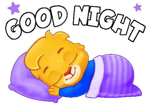 Cartoon Bear Sleeping Under Good Night