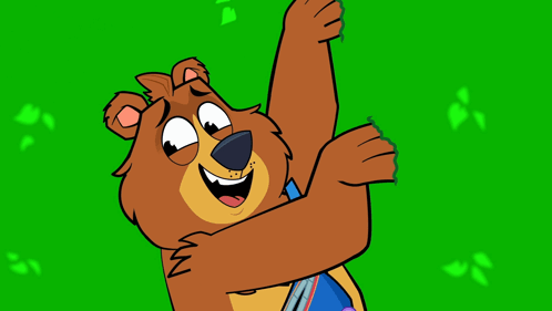 Cartoon Bear Standing Arms Crossed