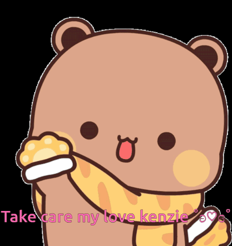 Cartoon Bear Take Care My Love Kenzie GIF