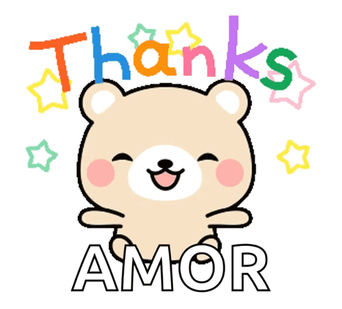 Cartoon Bear Thanks Amor