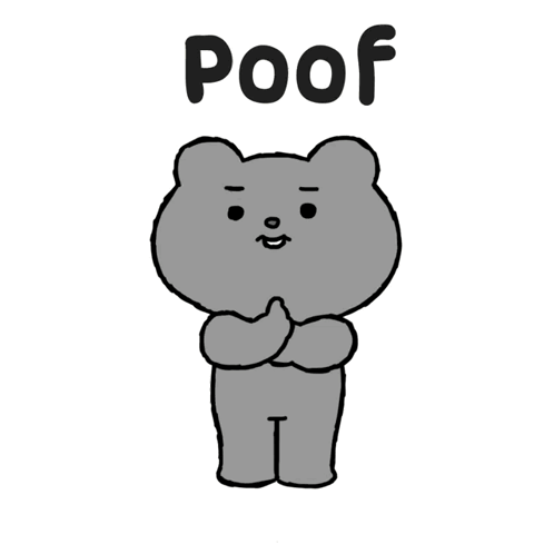 Cartoon Bear Thumbs Up Poof