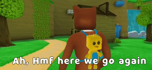 Cartoon Bear Walking with Teddy Bear