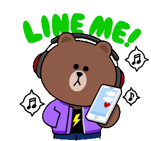 Cartoon Bear Wearing Headphones Holding Cell Phone
