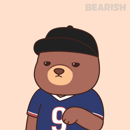 Cartoon Bear Wearing Jersey Number 9 GIF