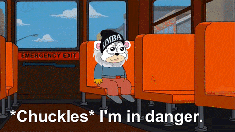 Cartoon Bear Wearing Kimba Hat Sitting