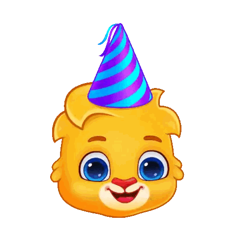 Cartoon Bear Wearing Party Hat