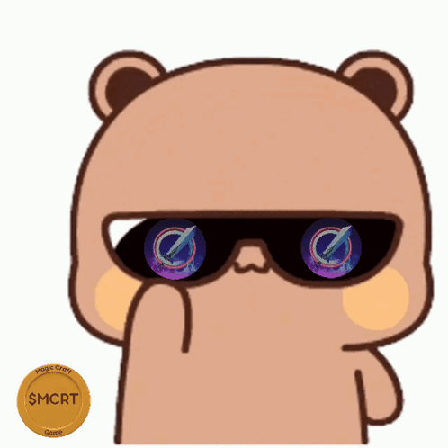 Cartoon Bear Wearing Sunglasses And Coin GIF