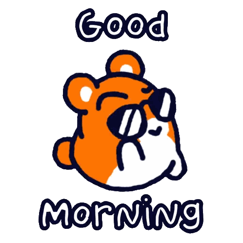 Cartoon Bear Wearing Sunglasses Good Morning