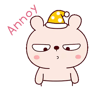 Cartoon Bear Wearing Yellow Hat Annoy
