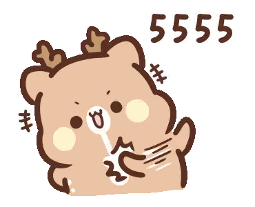 Cartoon Bear with Antlers Holding Key