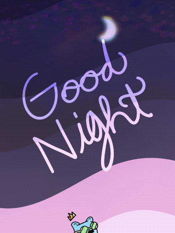 Cartoon Bear With Butterfly Good Night GIF