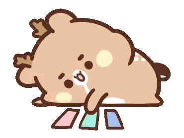 Cartoon Bear with Crown Lying Down