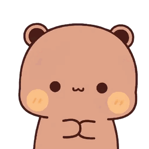 Cartoon Bear With Hearts and X