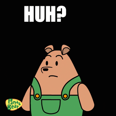 Cartoon Bear With Huh Words