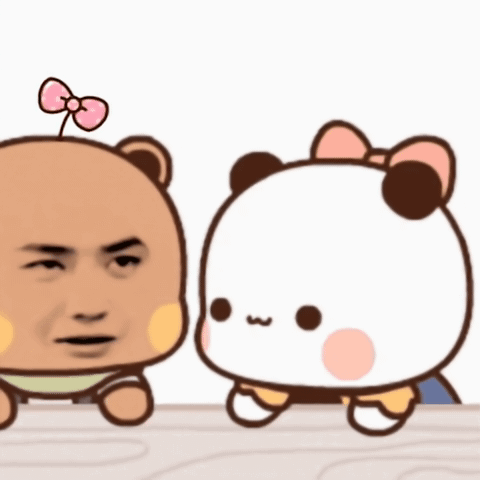 Cartoon Bear with Pink Bow Standing Next to Another Bear