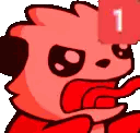 Cartoon Bear With Red Notification Badge