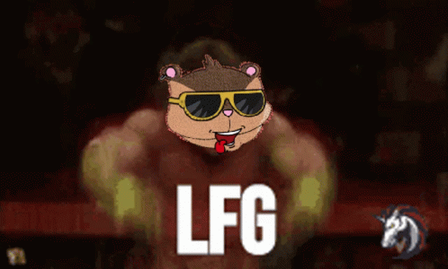 Cartoon Bear With Sunglasses Saying LFG