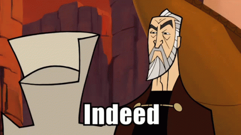 Cartoon Bearded Character Saying Indeed