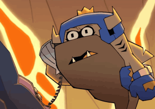 Cartoon Bearded Character with Crown and 00