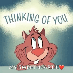 Cartoon Beaver Smiling Thinking of You My Sweetheart