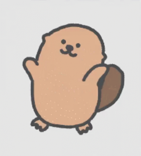 Cartoon Beaver With X and C