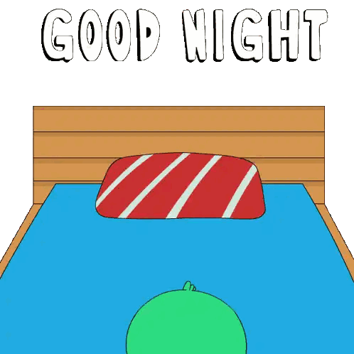 Cartoon Bed Saying Good Night