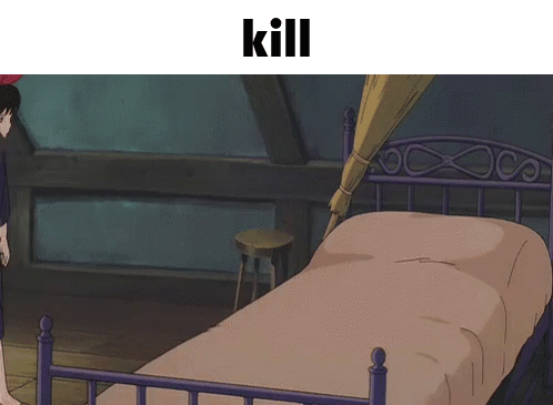 Cartoon Bed With Kill GIF
